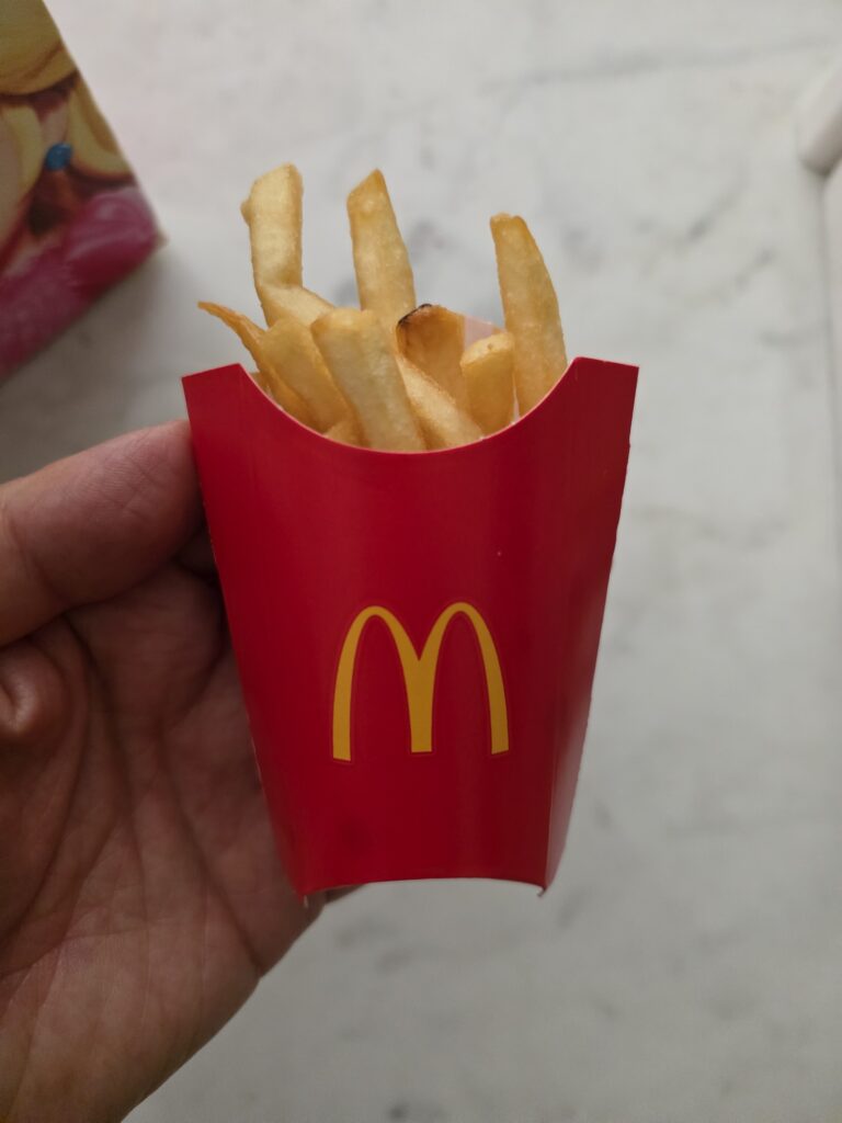 small and cute french fries from a Happy Meal