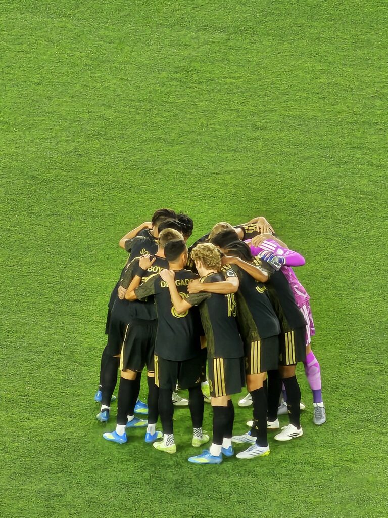 LAFC players before the match starts