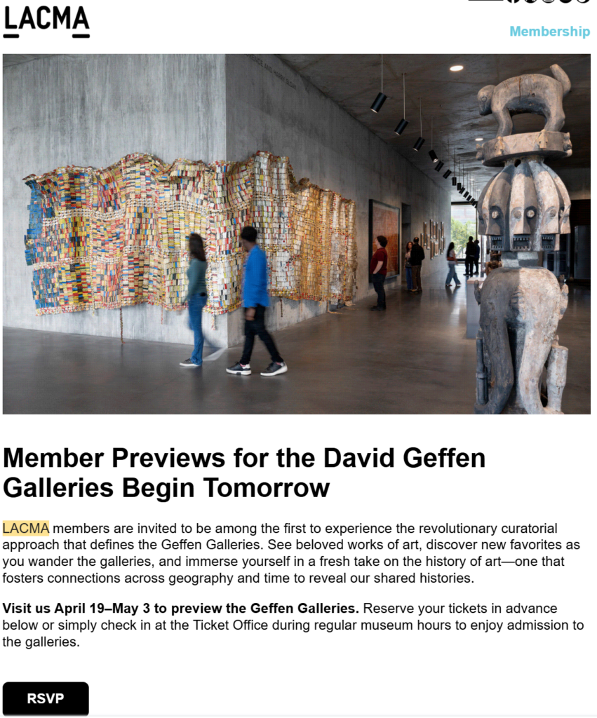 LACMA member previews for the David Geffen Galleries