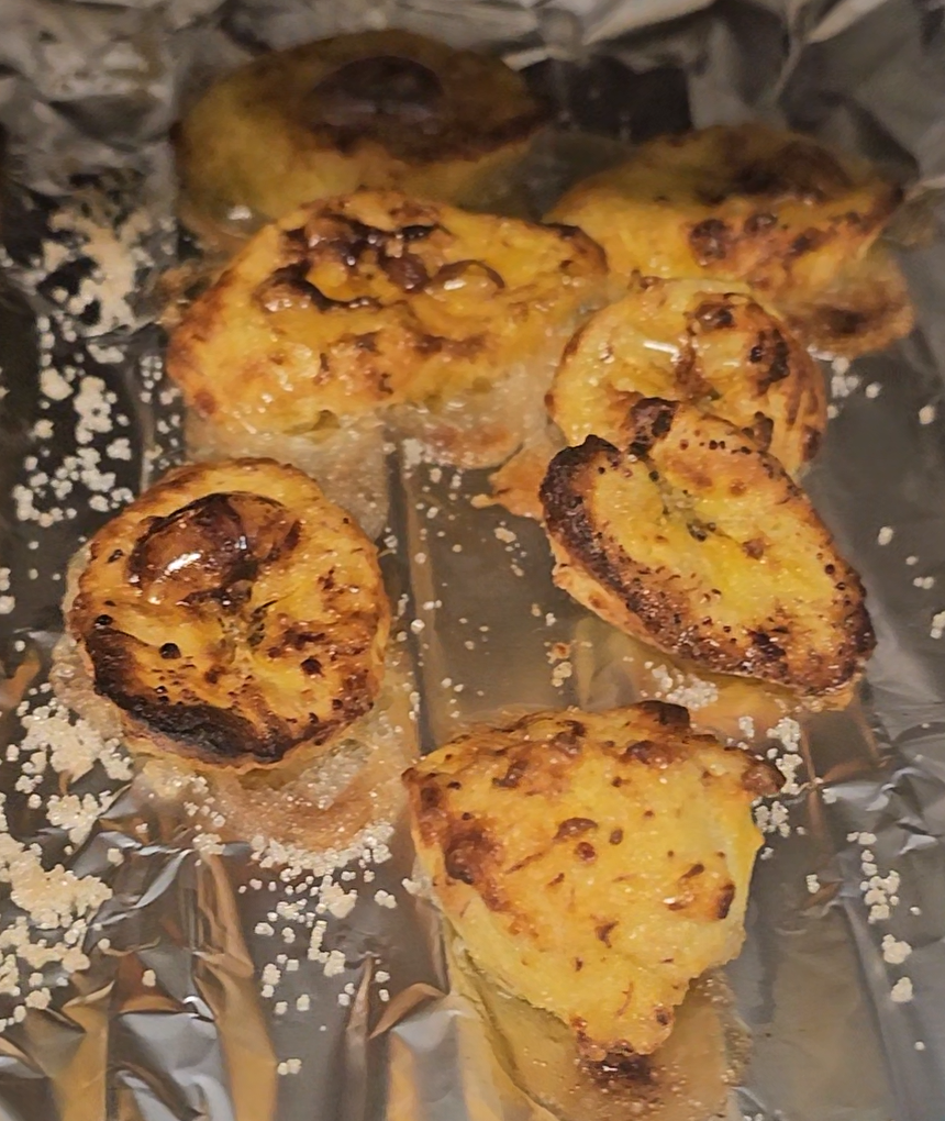 plantain slices cooked in an air fryer